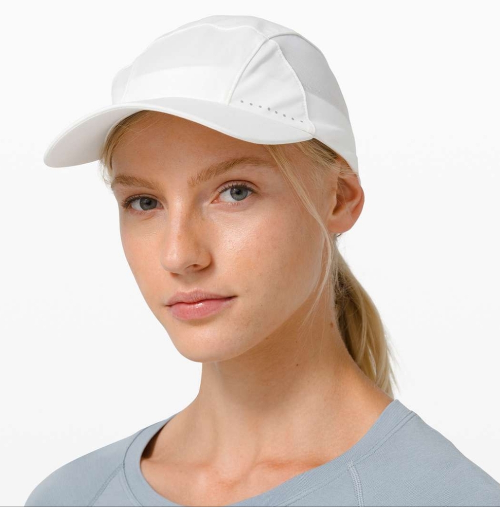 Lululemon Fast and Free Womens Run Hat EliteWhite Cap with Breathable Mesh